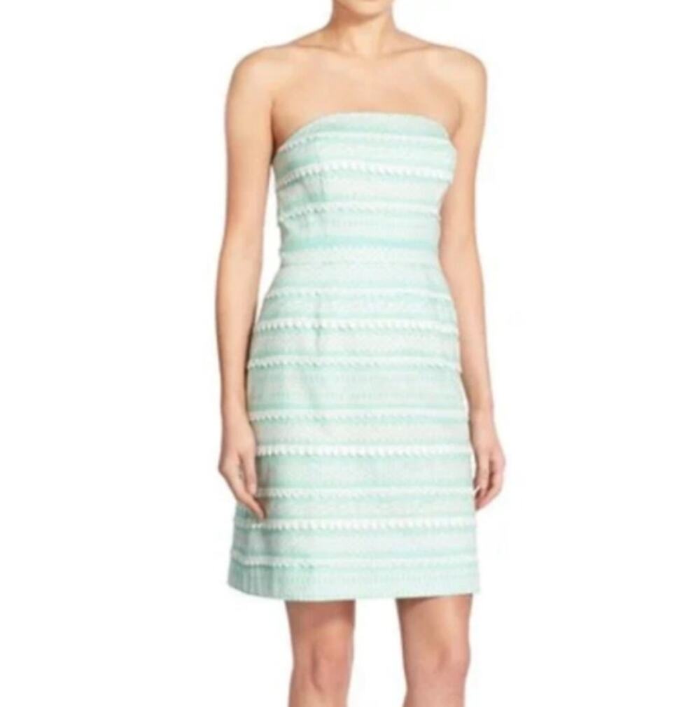 Vineyard Vines Kentucky Derby Icon Print Strapless Dress Lace Stripe Preppy Mini - Picture 1 of 12